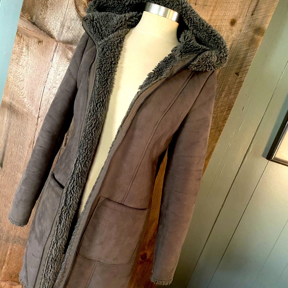 Faux lamb skincoat
